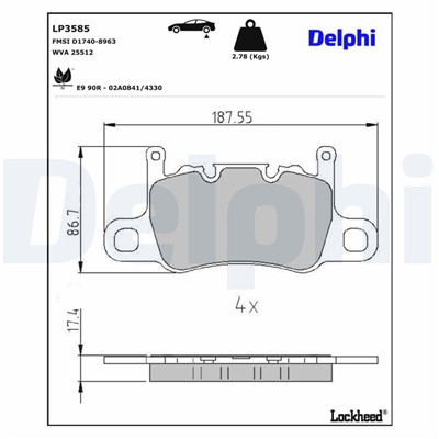 DELPHI LP3585 EAN: 5012759551578.
