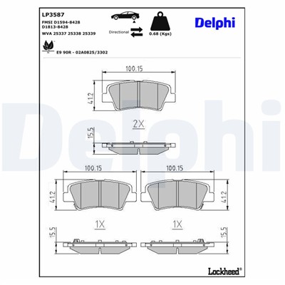 DELPHI LP3587 EAN: 5012759552049.
