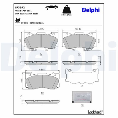 DELPHI LP3592 EAN: 5012759552421.