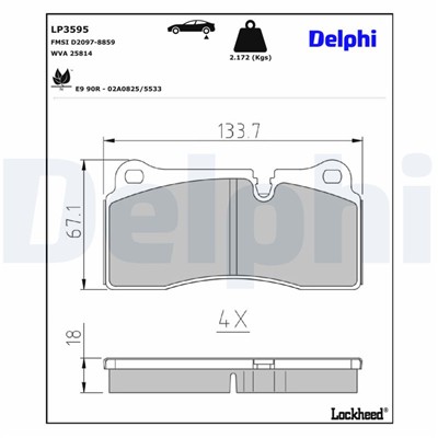 DELPHI LP3595 EAN: 5012759552452.