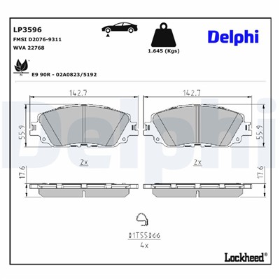 DELPHI LP3596 EAN: 5012759552469.