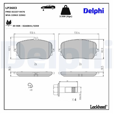 DELPHI LP3603 EAN: 5012759552537.