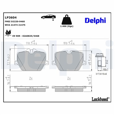 DELPHI LP3604 EAN: 5012759552544.
