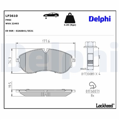 DELPHI LP3610 EAN: 5012759552605.