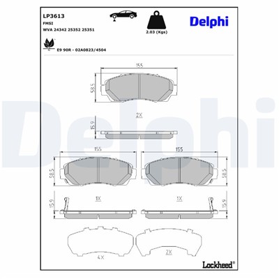 DELPHI LP3613 EAN: 5012759552636.