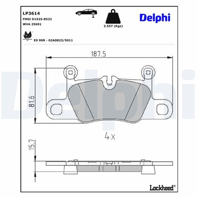 DELPHI LP3614 EAN: 5012759552643.