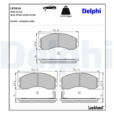 DELPHI LP3616 EAN: 5012759552667.