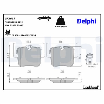 DELPHI LP3617 EAN: 5012759552674.