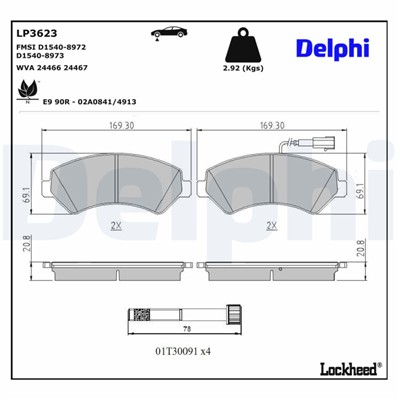 DELPHI LP3623 EAN: 5012759552735.