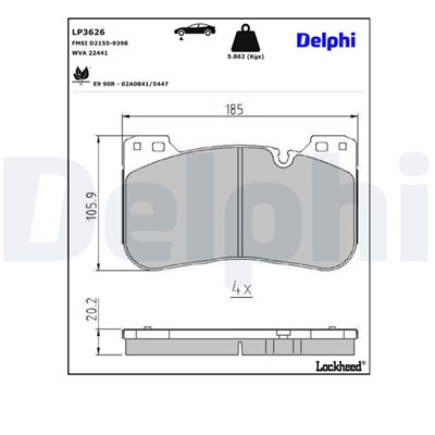 DELPHI LP3626 EAN: 5012759552766.