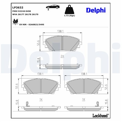 DELPHI LP3632 EAN: 5012759554609.