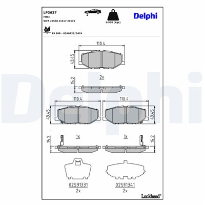 DELPHI LP3637 EAN: 5012759554654.