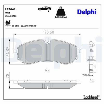 DELPHI LP3641 EAN: 5012759554692.