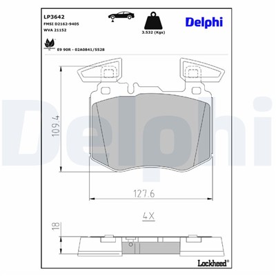 DELPHI LP3642 EAN: 5012759554708.