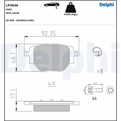 DELPHI LP3646 EAN: 5012759555286.