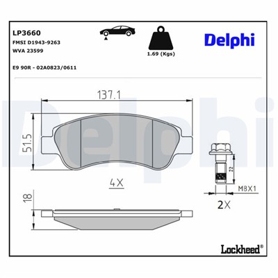 DELPHI LP3660 EAN: 5012759559437.