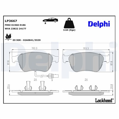 DELPHI LP3667 EAN: 5012759561973.