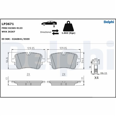 DELPHI LP3671 EAN: 5012759562017.