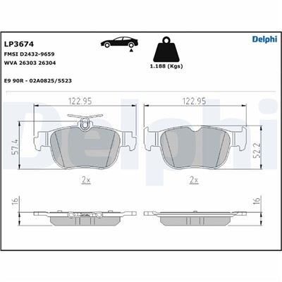 DELPHI LP3674 EAN: 5012759562093.