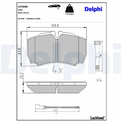 DELPHI LP3686 EAN: 5012759571828.