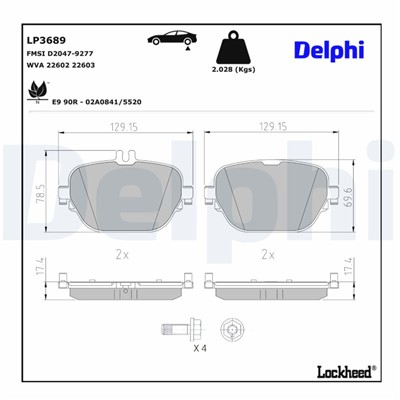 DELPHI LP3689 EAN: 5012759571859.