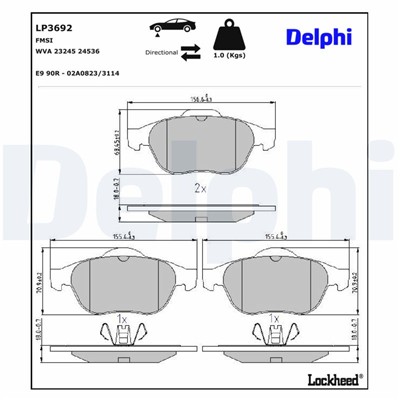 DELPHI LP3692 EAN: 5012759571880.
