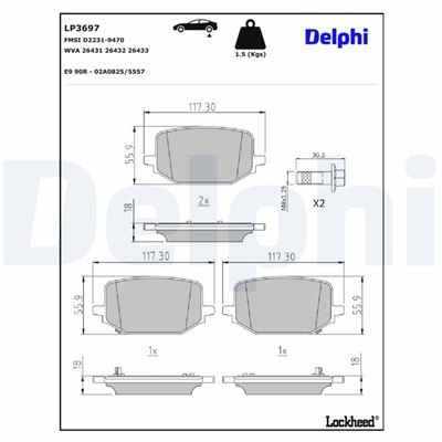 DELPHI LP3697 EAN: 5012759637593.