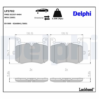 DELPHI LP3702 EAN: 5012759819784.