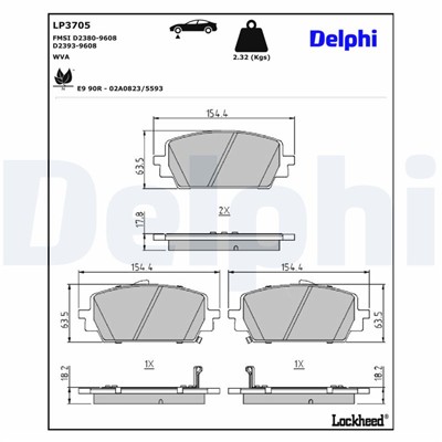 DELPHI LP3705 EAN: 5012759819814.