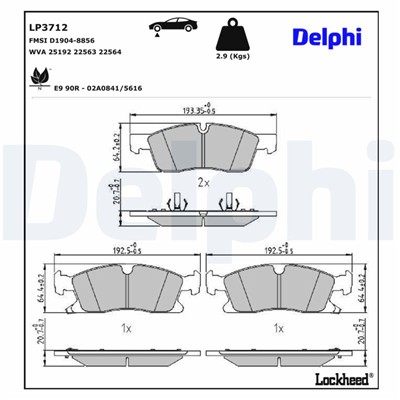 DELPHI LP3712 EAN: 5012759892985.