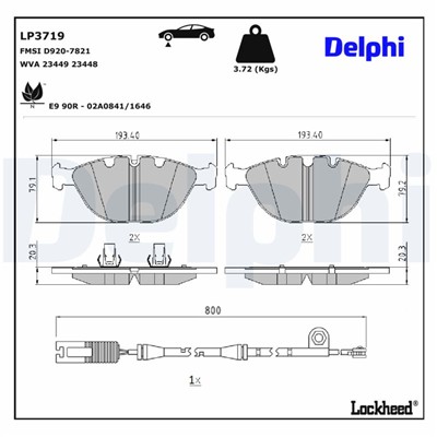 DELPHI LP3719 EAN: 5012759572047.
