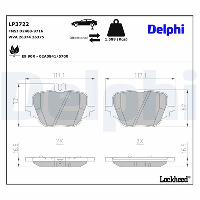 DELPHI LP3722 EAN: 5012759571934.