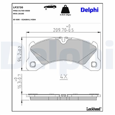 DELPHI LP3730 EAN: 5012759557181.