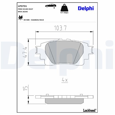 DELPHI LP3731 EAN: 5012759557235.
