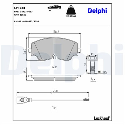 DELPHI LP3733 EAN: 5012759578346.