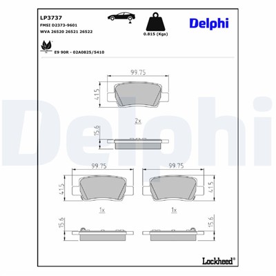 DELPHI LP3737 EAN: 5012759553770.
