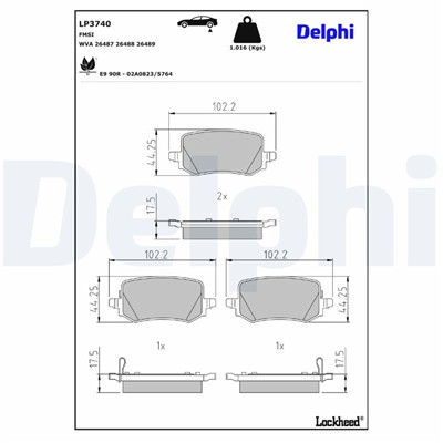 DELPHI LP3740 EAN: 5012759579237.