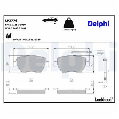 DELPHI LP3776 EAN: 6954497140647.