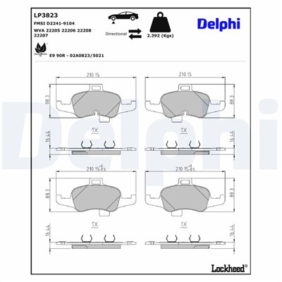 DELPHI LP3823 EAN: 5012759582237.
