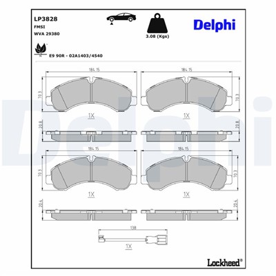 DELPHI LP3828 EAN: 5012759582565.