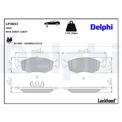 DELPHI LP3831 EAN: 5012759582596.
