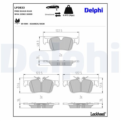DELPHI LP3833 EAN: 5012759582862.