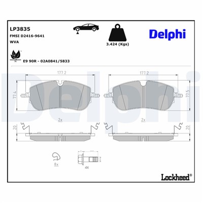 DELPHI LP3835 EAN: 5012759582923.