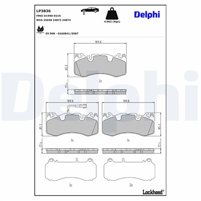 DELPHI LP3836 EAN: 5012759583272.