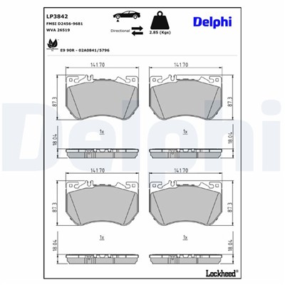 DELPHI LP3842 EAN: 5012759583333.