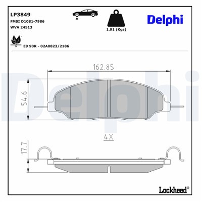DELPHI LP3849 EAN: 5012759596937.
