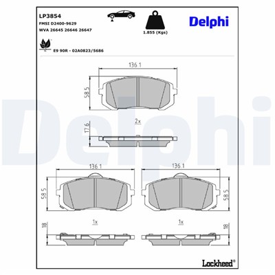 DELPHI LP3854 EAN: 5012759657256.