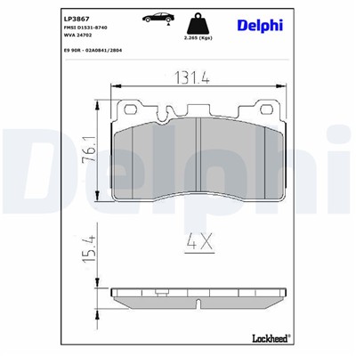 DELPHI LP3867 EAN: 5012759656631.