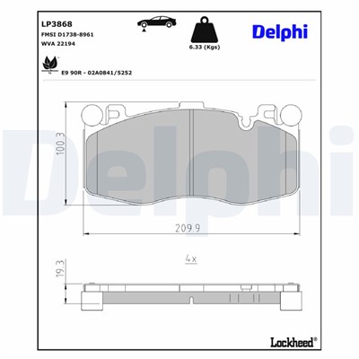 DELPHI LP3868 EAN: 5012759656648.