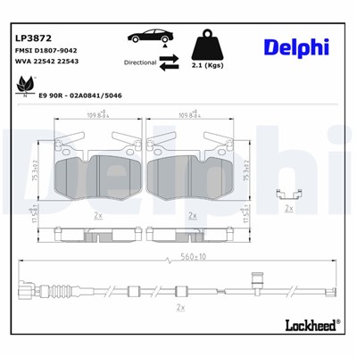 DELPHI LP3872 EAN: 5012759615423.